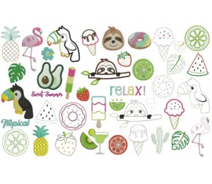 Stickdatei - Sweet Summer Mega Set inkl. Anhänger ITH